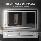 USHOWER LED Bathroom Mirror 72x36 Inch Tempered Glass - Frameless LED Backlit Lighted Mirror for Bathroom Vanity with Anti-Fog, 3 Colors Dimmable, Memory Function, Wall-Mounted