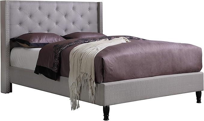 HomeLife Platform Bed, Queen 2019, Light Grey