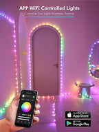 BrizLabs Smart Fairy Lights, 33ft 100 LED Color Changing Fairy Lights Work with Alexa/Google Home, WiFi Rainbow Christmas Light Dimmable RGB Twinkle Starry Light for Christmas Tree Home Party Decor