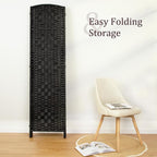 Rose Home Fashion 6 ft Tall Room Divider, Room Dividers and Folding Privacy Screens, 15.7in Privacy Screen 6 Panel Partition Temporary Wall Separation for Private, Black
