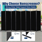 Room Divider 6FT Portable Room Dividers and Folding Privacy Screens, 176'' W Fabric Divider for Room Separation, 8 Panel Partition Room Dividers Freestanding Wall Divider Screen for Dorm Studio Office