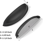 khtumeware 5 Pack 3-3/4" Drawer Pulls Matte Black Cabinet Cup Pulls Kitchen Hardware Cabinet Handles Drawer Handles Knobs 3-3/4 inch Hole Center