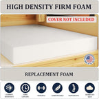 Foamma 12" x 28" x 75" High Density RV Bunk Mattress Replacement, Firm, Durable, Premium Comfort, USA Made, No Cover