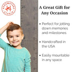HEADWATERS STUDIO Height Ruler for Wall - Child Height Wall Chart, Height Chart for Kids Growth Chart for Wall Growth Chart Wood, Wooden Growth Chart for Wall - Gray w/Inches - 63"x5.75"