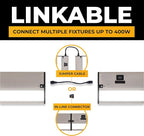 LED Under Cabinet Lighting Hardwired - 3CCT 18 Inch Satin Finish - Undercabinet Lights for Kitchen - Linkable Undercounter Dimmable Plug in Light or Hard Wired - Under Counter Fixture Direct Wire