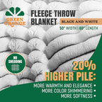 GO Premium Plush Soft Throw Blanket for Couch - Black and White Fleece Blanket for Living Room, Bedroom, Home Decor - Small Couch Blanket for Men, Women (50x60 Inches)