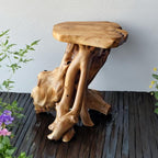 WELLAND Natural Tree Stump Stool, 19'' Tall Side Table, Live Edge Stool, Natural Edge End Table, Accent Table, Plant Stand for Living Room, Bedroom,