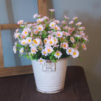 Fake Outdoor Flowers 8 Bundles Artificial Daisy Pink Flowers Outside Wild Plants Look Real Silk Flower Outside for Farmhouse Window Box Patio Front Porch Decor (8 Bundles Pink)