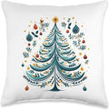 Scandinavian Nordic Winter Boho Christmas Tree Women Throw Pillow