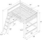 Dorel Living Denver Bed for Kids, Full Size Wood Frame, Gray Loft