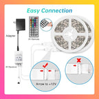 TJOY 100 ft LED Strip Lights with 44 Key Remote, Multi-Color RGB LED Lights, 24 Volt Color Changing LED Light Strip for Bedroom,Room,TV,DIY Decor(44 Key Remote Control +50 ft x2+Indoor only)