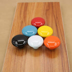 HUAMULAN 15PCS Blue Glossy Ceramic Knobs Button Round Mushroom Cabinet Dresser Vintage Pulls Door Handles Cupboard Wardrobe Drawer, Dia. 1.5 inch 38mm