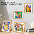 [3-Pack] Kids Artwork Frames Changeable - Front Opening Holds 150,Children Art Projects Kids Art Frames,10x12.5 Child Picture Frame for Display,With Storage(Wood)