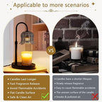 Candle Warmer Lamp Electric Timer - Candles Height Control Warmers Scented Lamps No Flame Heat Warm Melt Wax Jar Modern Home Decor Table Lights for Home Living Bedroom Decorative