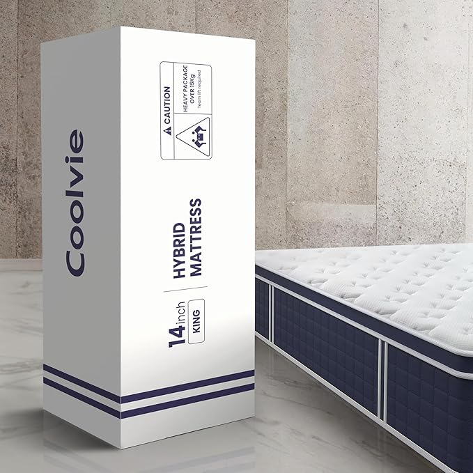 Coolvie Full Size Mattress 14 Inch, Hybrid Soft Medium Plush Mattresses with Gel Memory Foam for Adaptive Support and Pressure Relief, Cloud-Like Sleep Bed in A Box for Silent, 100-Night Trial