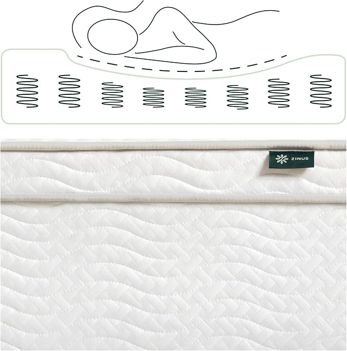 ZINUS 12 Inch Foam and Spring Hybrid Mattress [New Version], Twin, Fiberglass Free, Medium Firmness, Durable Support, Certified Safe Foams & Fabric, Mattress in A Box