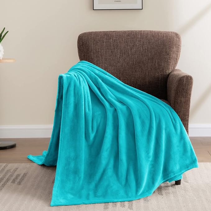 BEDELITE Fleece Blanket Teal Throw Blanket for Couch & Bed, Luxury Plush Cozy Fuzzy Blanket 50" x 60", Super Soft Warm Lightweight Throw Blanket for Travel Camping