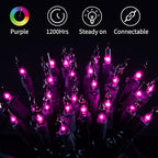 Minetom Halloween String Lights Outdoor 100 Count 25 Feet Incandescent Bulb Mini Lights for Christmas Indoor Garland Party Festival Decoration, Purple