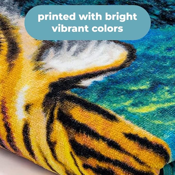 Dawhud Direct Moonlight Tiger Fleece Blanket for Bed 50x60 Inches Tiger Fleece Throw Blanket for Women, Men and Kids Super Soft Plush Tiger Blanket Throw Fleece Blanket Animal Blanket - Queen Size