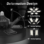 2 Pack Garage Light, 200W 20000LM 6500K LED Shop Lights, Garage Lights Ceiling Led with 6+1 Deformable Panels, Screw in E26/E27 Socket Bulb for Warehouse, Workshop, Basement, Barn Lighting