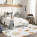 Boho Rug Kids Boho Eye Rainbow Hand Cactus Moon Star Sun Scandinavian Chic Area Rug Hallway Runner Rug Meditation Mat Minimalist Home Decor Bedroom Nursery Playroom Classroom, 4'x6