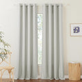 RYB HOME Linen Curtains 108 inches Long, Breathable Vintage Flax Linen Fabric Light Filtering Half Privacy Protected for Sliding Door Living Room Farmhouse, W 52 x L 108 inch, 2 Panels, Grey