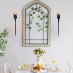 Black Wall Candle Holder Decor - 24.4 Inch Long Metal Gothic Wall Art Decor for Halloween Bedroom Living Room - Candle Sconces Set of 2 for Porch Hallway Entryway Beside TV