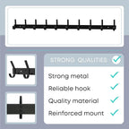 Matte Black Coat Rack Wall Mount – 30 Inch Stainless Steel Hook Rail with 10 Double Coat Hooks – Wall Mounted Entryway Organizer for Coats, Hats, Bags, Towels, Robes, Closet or Bathroom