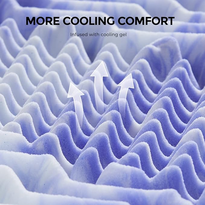 Dreamsmith 3 Inch 7-Zone King Memory Foam Mattress Topper, Cooling Gel Infused Foam Mattress Topper King for Pressure Relief, CertiPUR-US Certified