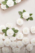 Ling's Moment Artificial Rose Flowers 25pcs Foam Roses w/Stem for DIY Wedding Bouquets Centerpieces Bridal Shower Party Home Decorations (Regular 3 inch /25pcs)