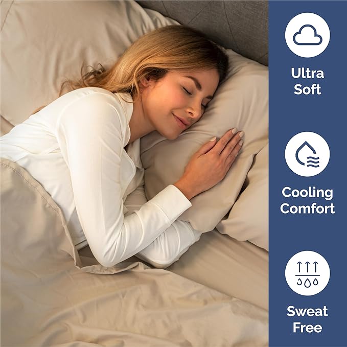 King Sheets Set 6 Piece - Bed Sheets King Size - Soft Hotel Luxury Bedding - Cooling, Comfy & Breathable - 1 Flat & 1 Fitted & 4 Pillowcases with Deep Pockets - Wrinkle Resistant & Fade Free - Cream