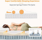 ESHINE King Adjustable Bed Frame-Luxury Gel Memory Foam(783 Pocket Springs), Bed Base Frames with Massage, Wireless Remote, USB, Under Bed Night Light, Head and Foot Incline, Medium Soft, 3000 Series