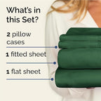 Twin XL 4 Piece Sheet Set - Comfy Breathable & Cooling - Ultra-Soft Hotel Luxury Bedding Set with 8-16 Inch Deep Pockets - 1 Flat & 1 Fitted Sheet & 2 Pillowcases - Wrinkle Free & Easy Care - Emerald