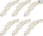 6Pcs 5" Hole to Hole Euro Rose Decorative Cabinet Pull Handles Ivory Vintage Kitchen Zinc Alloy Flower Drawer Dresser Vanity Nightstand Cupboard Wardrobe Pull Handles