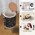 Small Trash Can with Lid Bear Forest Bunny Rabbit Furry Animals Watercolor Flowers Scandinavian Garbage Bin Pet Proof Waste Basket for Kitchen Bathroom Office Bedroom Decorative 1.8 Gallon