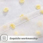 MYSKY HOME Curtains for Bedroom Yellow Pom Pom Curtains for Living Room 72 Inch Length Long Doorway White Sheer Curtains for Nursery Teens Kids Room Set of 2 Rod Pocket Farmhouse 52 x 72 in