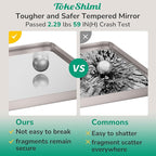 TokeShimi 48x30 Wall Mirror for Bathroom,Brushed Nickel Bathroom Vanity Mirror Modern,Tempered Glass,Large Bathroom Mirror Rectangle,Metal Framed Bathroom Mirror(Horizontal/Vertical)