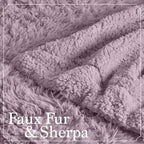 The Connecticut Home Co Throw Blanket Soft Fluffy Room Decor, Cozy Warm Throws for Bed, Couch, Gifts for Women, Bedroom Cute Aesthetic Blankets Shag and Sherpa, 65x50, Purple