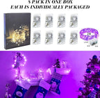ZGWJ 8 Pack Fairy Lights Battery Operated, 7ft 20 Mini LED Fairy String Lights Silver Wire 3 Modes for DIY, Parties, Wedding, Bedroom, Halloween Christmas Decoration Purple