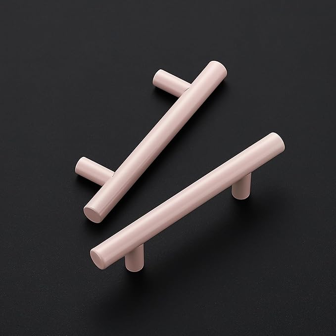 Ravinte 1 Pack | 5 Inch Cabinet Pulls Pink Stainless Steel Kitchen Drawer Pulls Cabinet Handles 5 InchLength, 3 Inch Hole Center