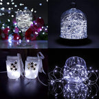 Fairy Lights CR2032 Battery Operated,6.6Ft/2Meter 20 LEDs Micro Silver Wire String Lights for Bedroom Christmas Party Wedding Decoration(Cool White, 12 Pack)