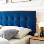 Modway Lily Queen Biscuit Tufted Performance Velvet Headboard, Navy