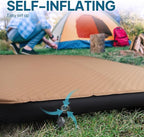 LOSTHORIZON Air & Foam Camping Mattress, Self-Inflating Sleeping Pad, 4.5" Thick, with Air Pump, Cot