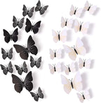 24pcs 3D Vivid Special Man-Made Lively Butterfly Art DIY Decor Wall Stickers Decals for Nursery, Bathroom, Office, 3D Crafts