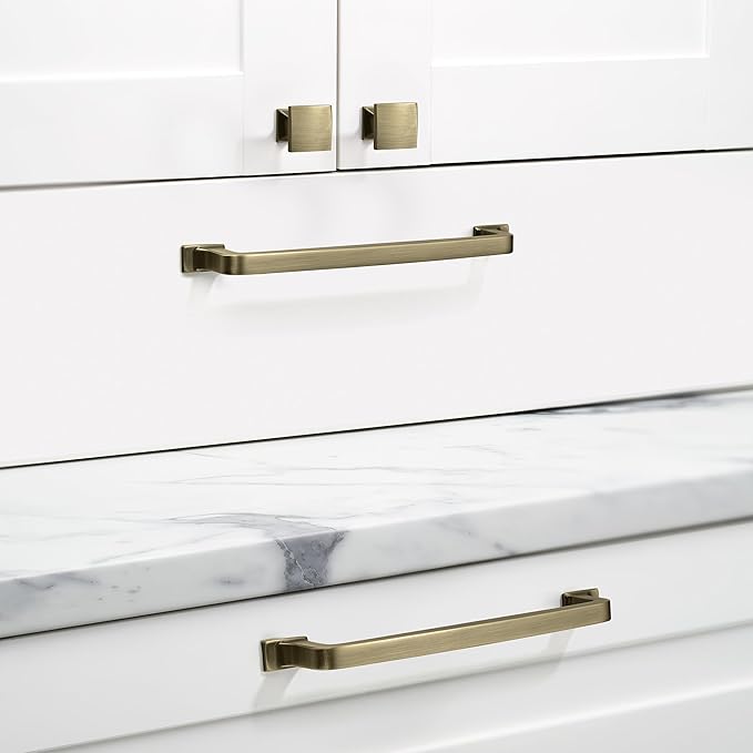 khtumeware 6 Pack 5 Inch Kitchen Cabinet Handles Brushed Antique Brass Cabinet Pulls Drawer Pulls Kitchen Cabinet Hardware Kitchen Handles for Cabinets Cupboard Handles Drawer Handles