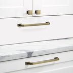 KHTumeWare 2-Pack 5 Inch Cabinet Handles - Brushed Antique Brass Pulls for Drawer & Cupboard