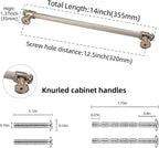 10 Pack 12-3/5 inch(320mm) Brushed Satin Nickel Kitchen Cabinet Handles Knurled Cabinet Pulls Silver Drawer Pulls Kitchen Cabinet Hardware Handles