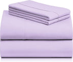 LuxClub 4 PC Full Sheet Set, Breathable Luxury Bed Sheets, Deep Pockets Wrinkle Free Cooling Bed Sheets Machine Washable Hotel Bedding Silky Soft - Lavender Full