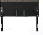 Christopher Knight Home Jezebel Velvet Headboard, Queen / Full, Grey / Black Steel