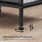 HOOBRO End Table Set of 2, Small Side Table, Nightstand with 2-Layer Storage Shelves, Sofa Table for Small Spaces, Living Room, Bedroom, Stable Frame, Easy Assembly, Black BB09BZP201